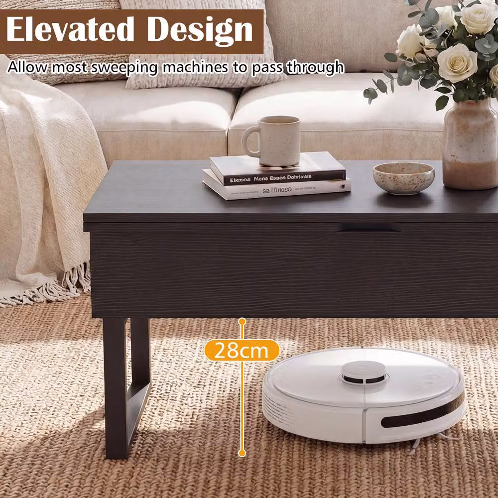 Costway 3-in-1 Convertible Lift Top Coffee Table in Black – 5