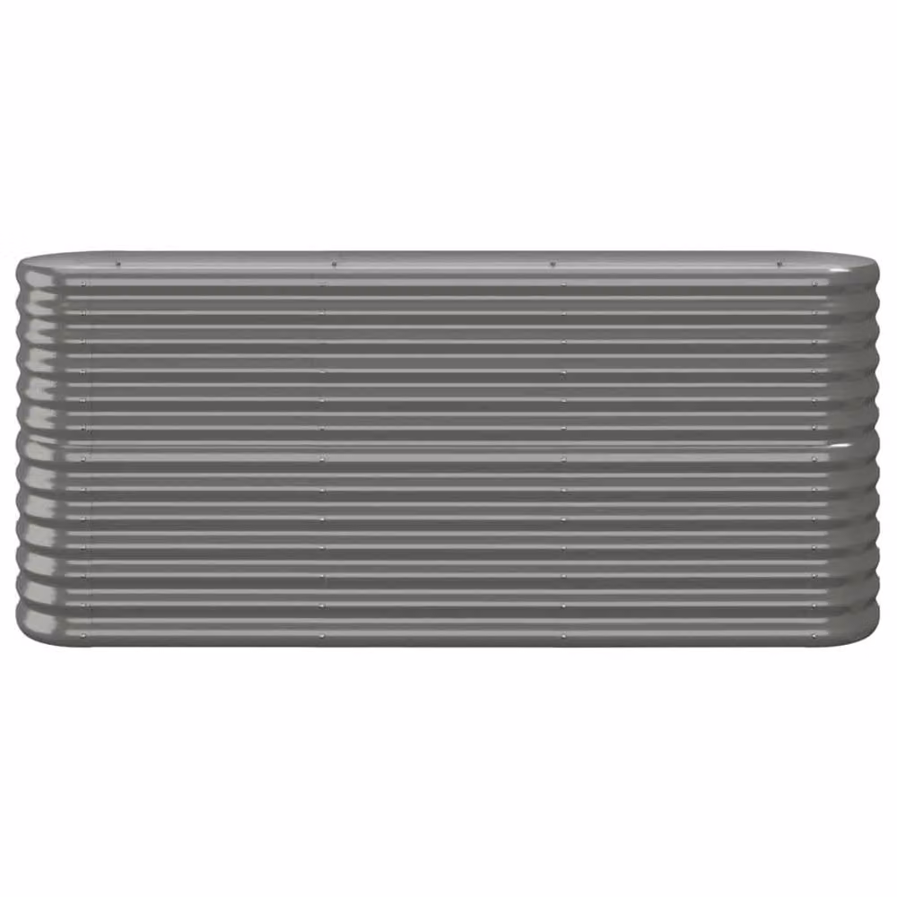 Berkfield Home Garden Powder-coated Steel Raised Bed in Grey, W/D/H: 152 x 40 x 68 cm – 2