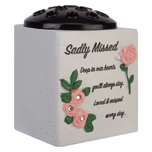 VFM e-Store Memorial Ornament Flower Pot, Grey, W: 14 cm, D: 13.5 cm – 1