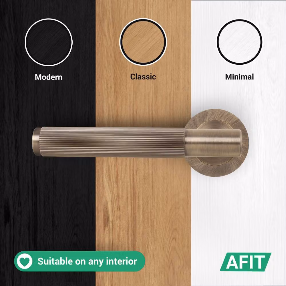 AFIT Antique Brass Internal Lever On Rose Door Handle Set, Bronze, 5 Pack – 5