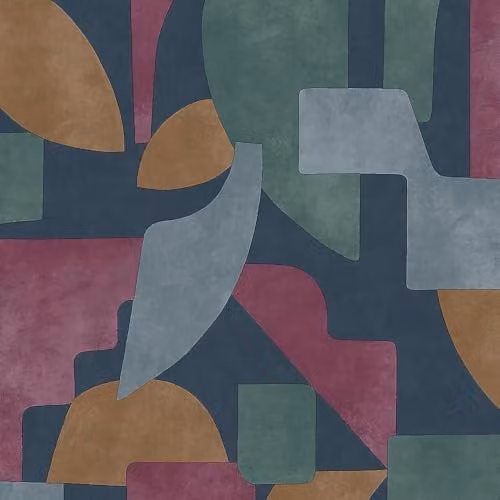 Holden Decor Abstract Angles Navy Berry Multicolour Wallpaper