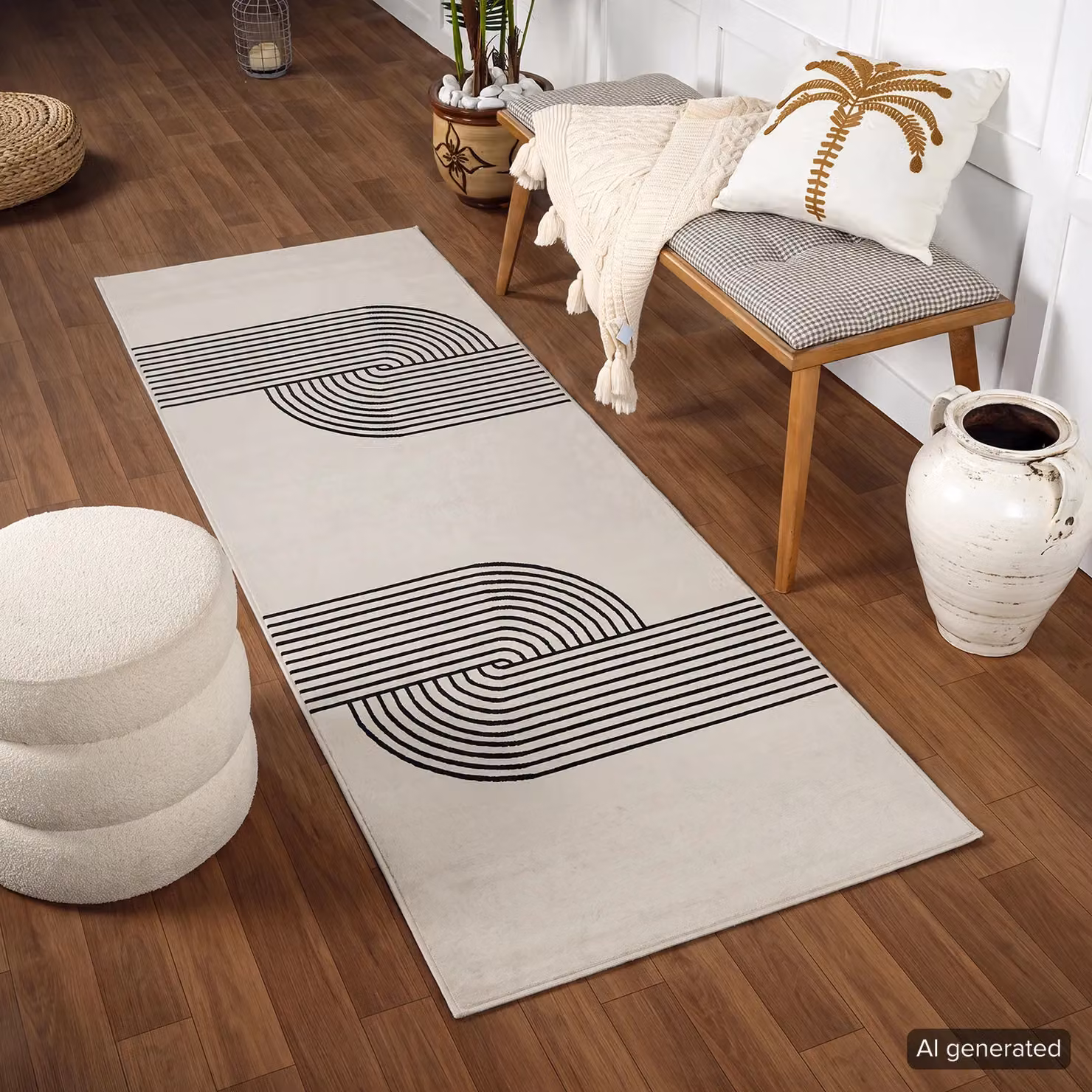 Livabliss Pisa Modern Geometric Rug in Beige, White and Black, W/D/H: 150 x 210 cm – 8