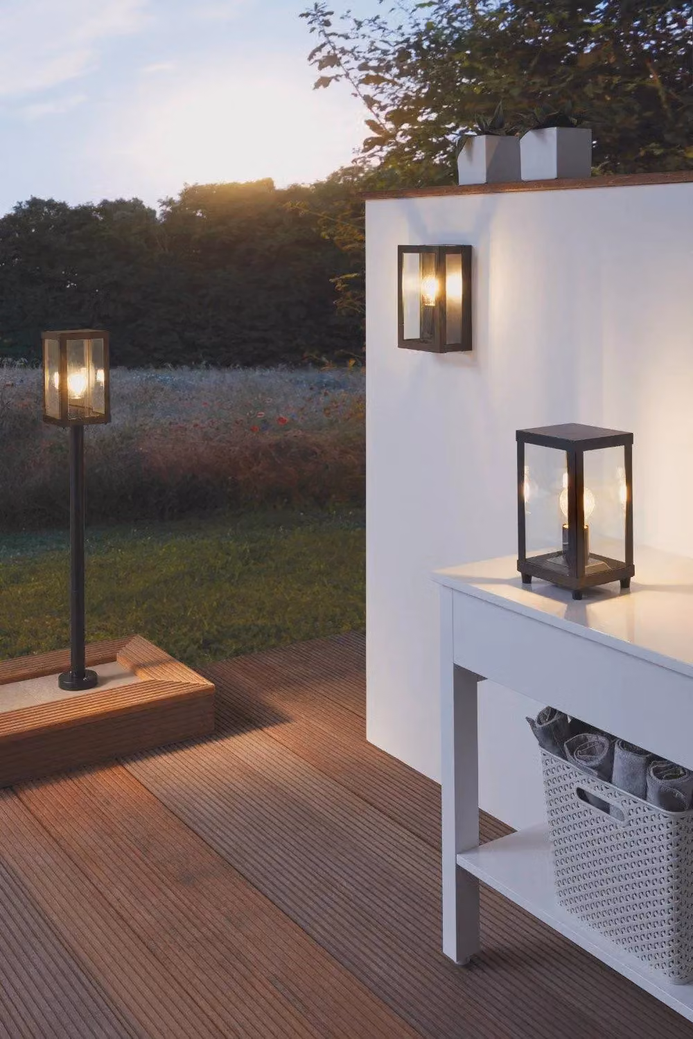 Eglo Alamonte 1 Industrial Black Metal and Glass IP44 Outdoor Wall Light – 6