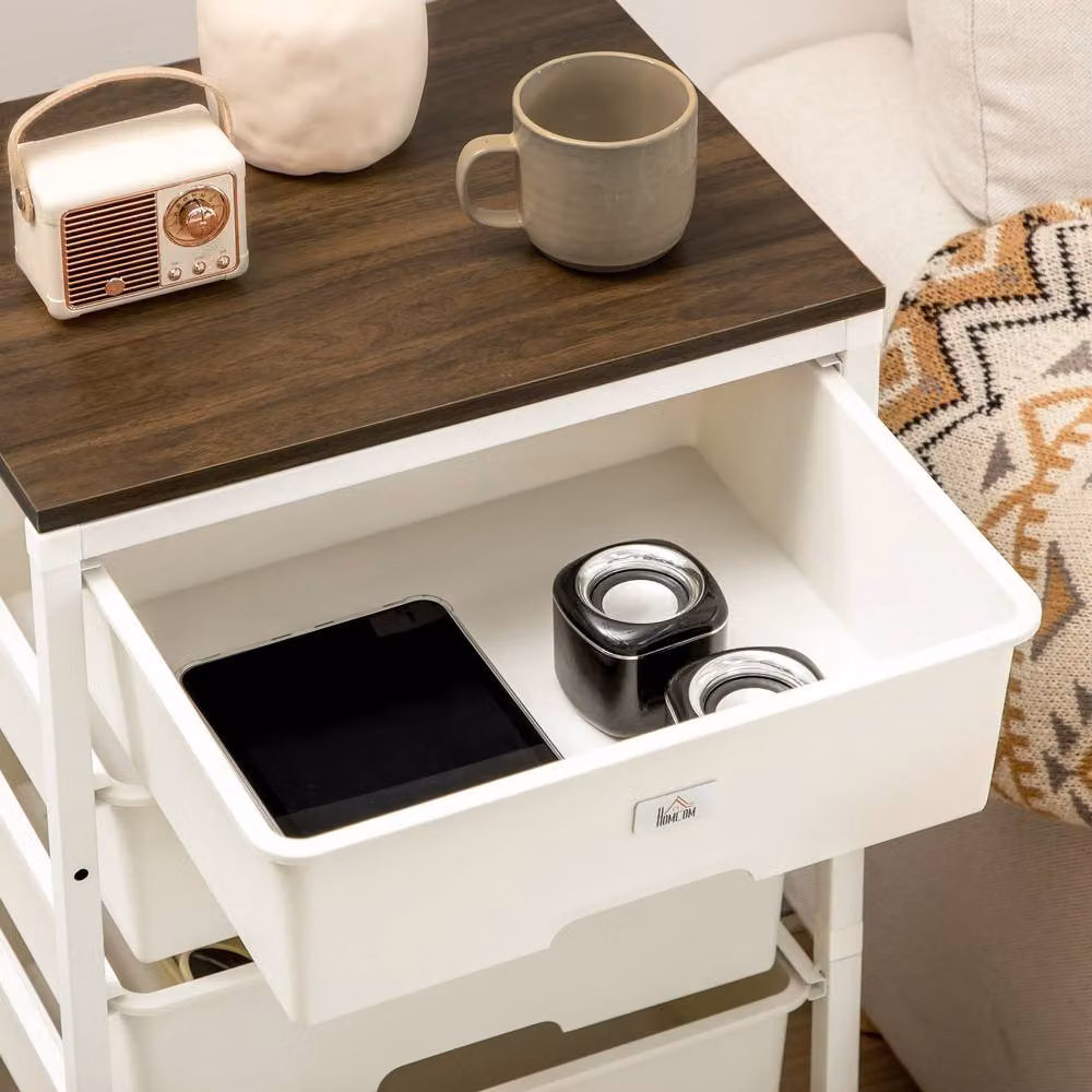 STILVORA White Chest of Drawers with 6 Drawers and Metal Frame – 4