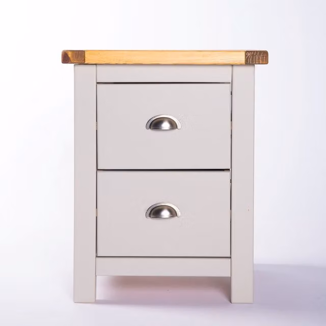 Cabinet Bits Argenta 2 Drawer Bedside Cabinet in Grey