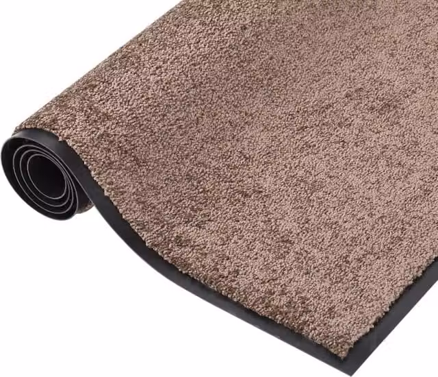 Berkfield Home Non-Slip Rectangular Doormat in Brown and Black, W: 80 cm, D: 120 cm – 1