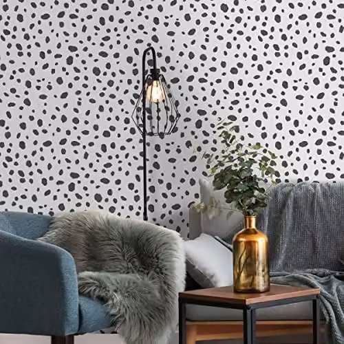 Holden Decor Dalmatian Animal Print Paper Wallpaper in Black and White – 2