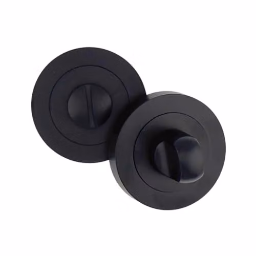 AXS Hardware Black Aluminium Bathroom Turn and Release Privacy Lock with Deadbolt and Emergency Release – 1