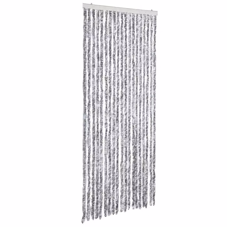 Berkfield Home Silver Chenille Insect Curtain, W: 56 cm, H: 200 cm