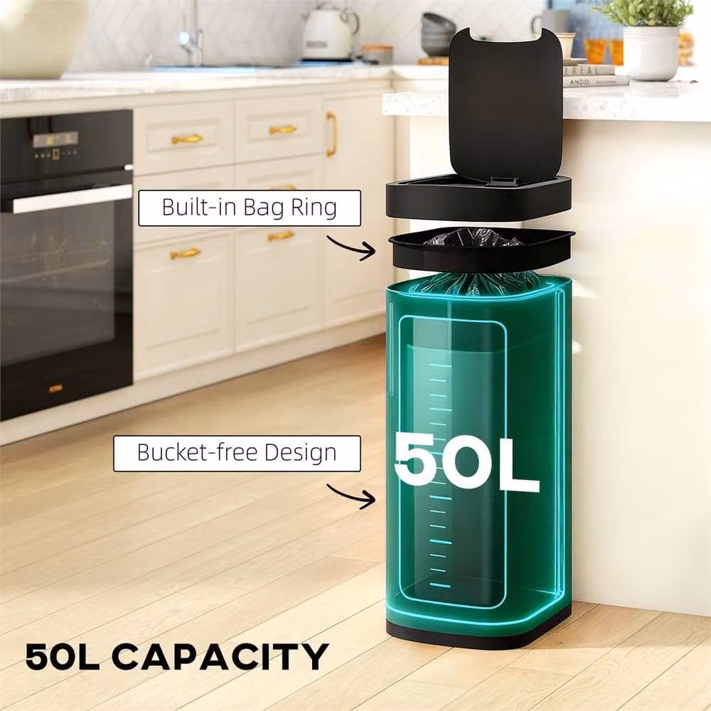 EONLION 50L Sensor Bin in Green, Fingerprint-Proof Touchless Kitchen Bin – 4