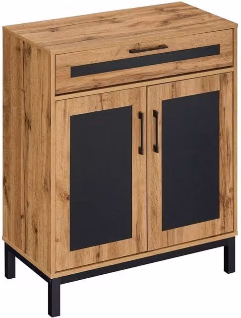 VOGREX Modern 2-Door Sideboard Buffet Cabinet with Drawer in Brown and Beige