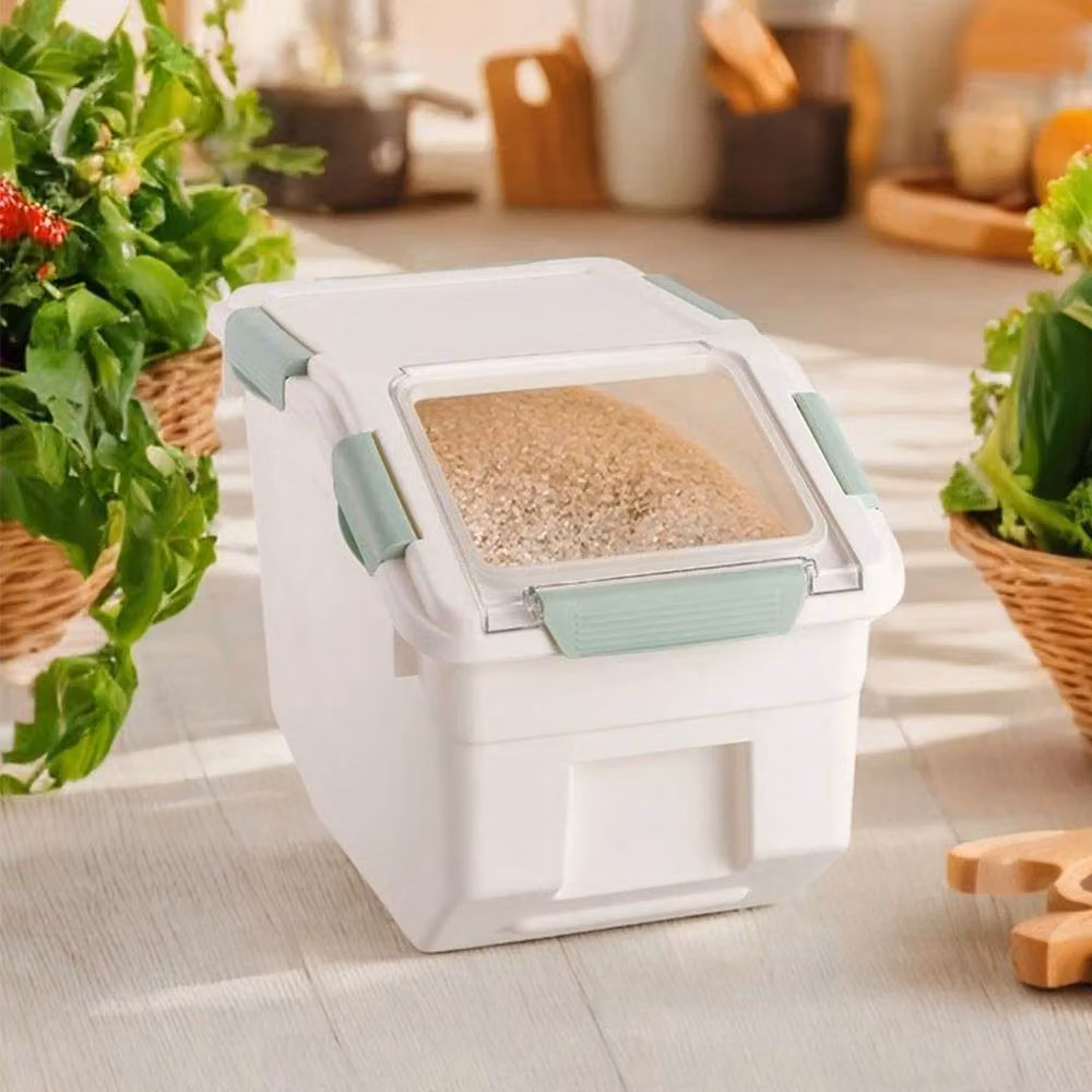 Kelvenix White Airtight Food Storage Box for Flour, Grains and Rice, 10 kg – 2