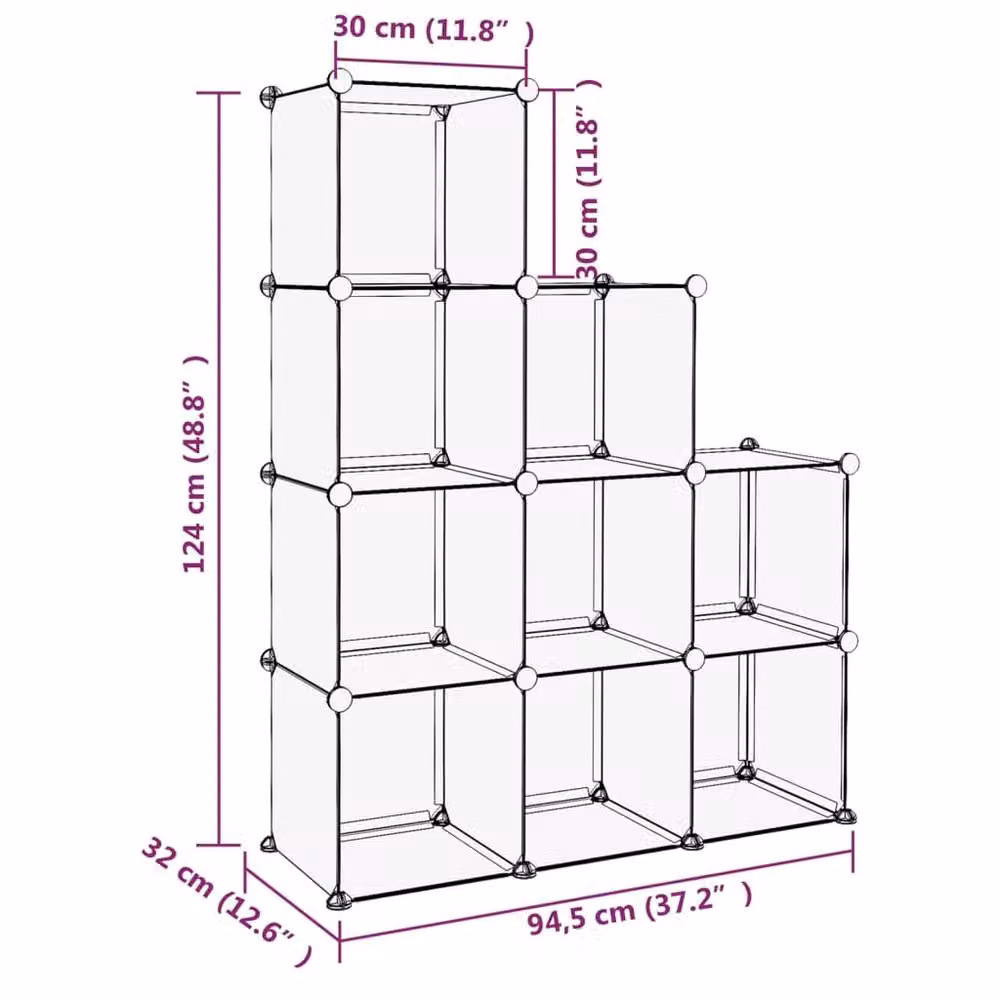 Berkfield Home 9-Cube Freestanding Storage Organiser in Black – 6