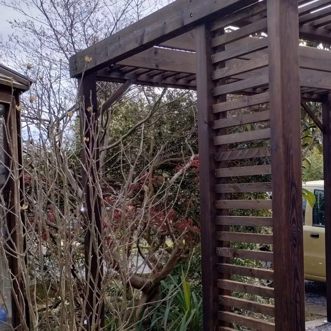 Rutland County Garden Furniture Ltd Panel Pergola in Brown Wood and Steel, W: 360 cm, D: 300 cm, H: 230 cm – 3