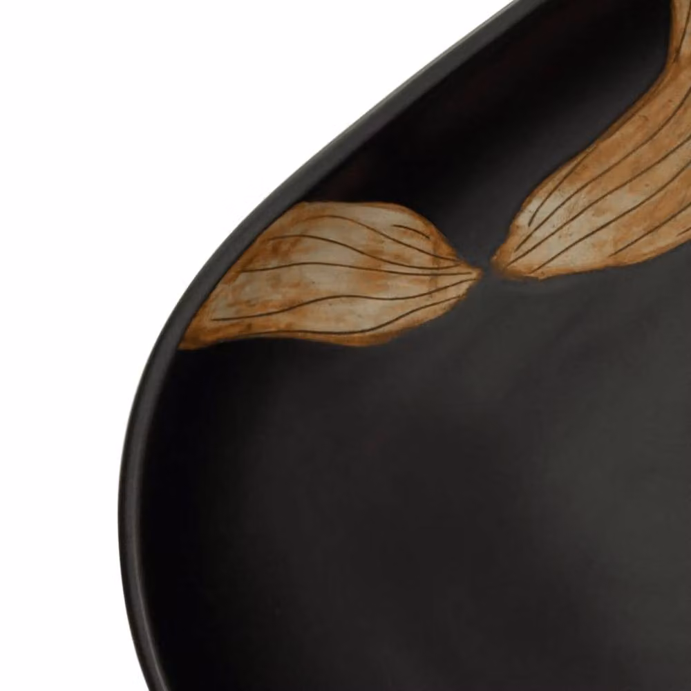 Berkfield Home Black Oval Ceramic Countertop Basin W: 59 cm, D: 40 cm, H: 14 cm – 5