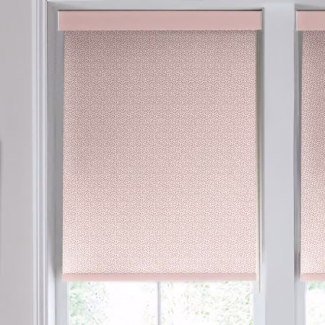 Laura Ashley Sycamore Made to Measure Blackout Roller Blind in Off White and Blush