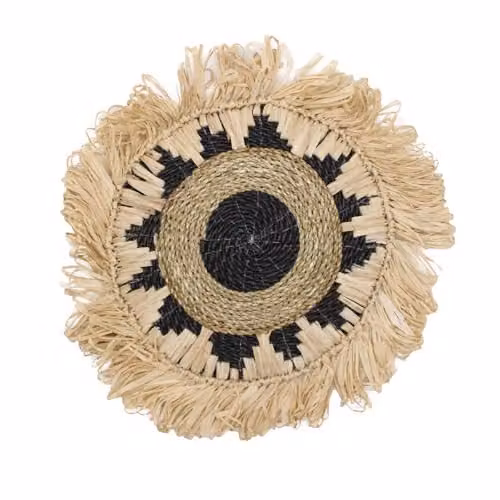 Ancient Wisdom Kribo Collection Set of Six Multicolour Rattan Boho Geometric Round Wall Art – 2