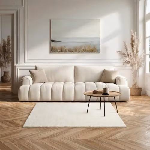 Allure Bath Fashions Softie Faux Fur Rug in Beige and White, W/D/H: 120 x 170 cm – 4