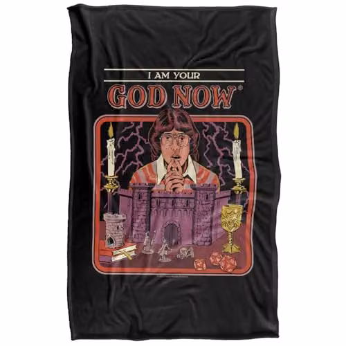 Steven Rhodes I Am Your God Now Multicolour Super Soft Fleece Throw Blanket W/D/H: 91 x 147 cm – 5
