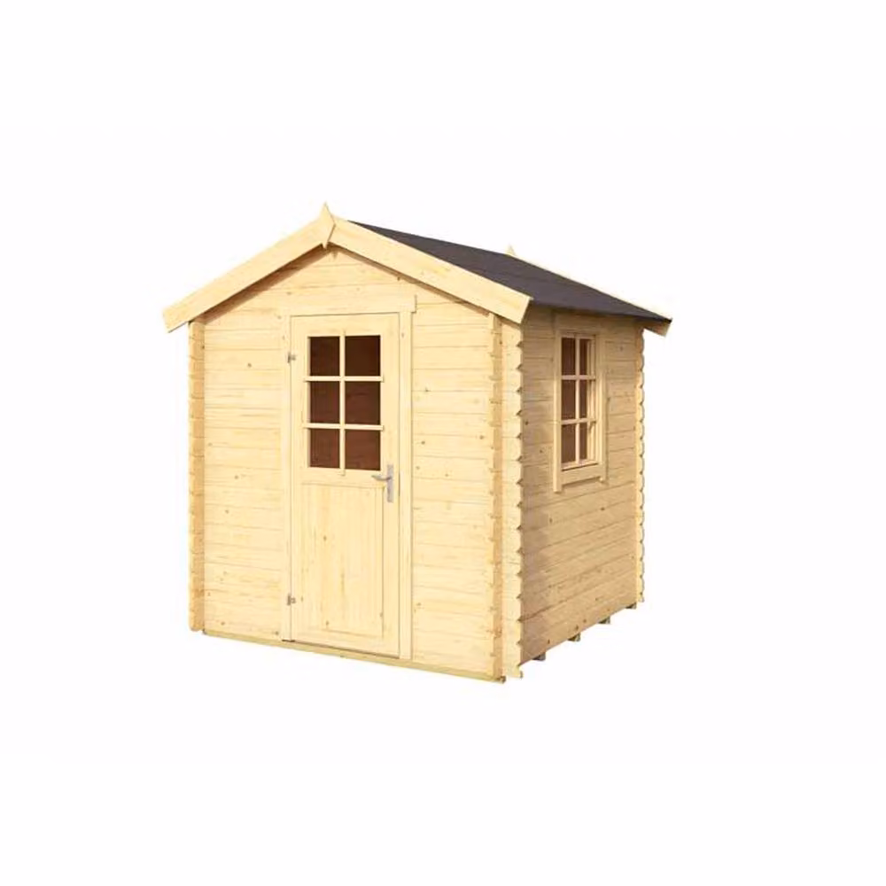 Lasita Maja Ltd Wels 1-Log Cabin Garden Room and Home Office in Tan, W: 220 cm, D: 231 cm, H: 233.7 cm – 2