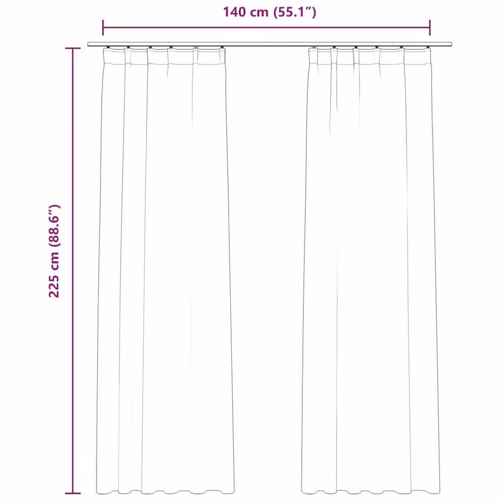 Berkfield Home Elegant Blackout Velvet Curtains, 2 Pack, Black, W: 140 cm, H: 225 cm – 5