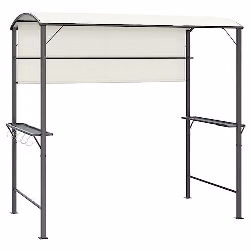 vidaXL Metal Frame Garden Gazebo with Beige Polyester Canopy, W/D/H: 200 x 200 x 110 cm