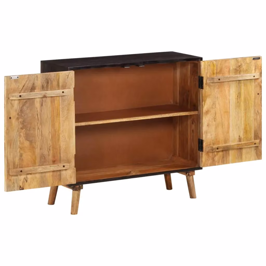 Berkfield Home Rustic Solid Mango Wood Sideboard in Brown, W/D/H: 85 x 30 x 75 cm – 2