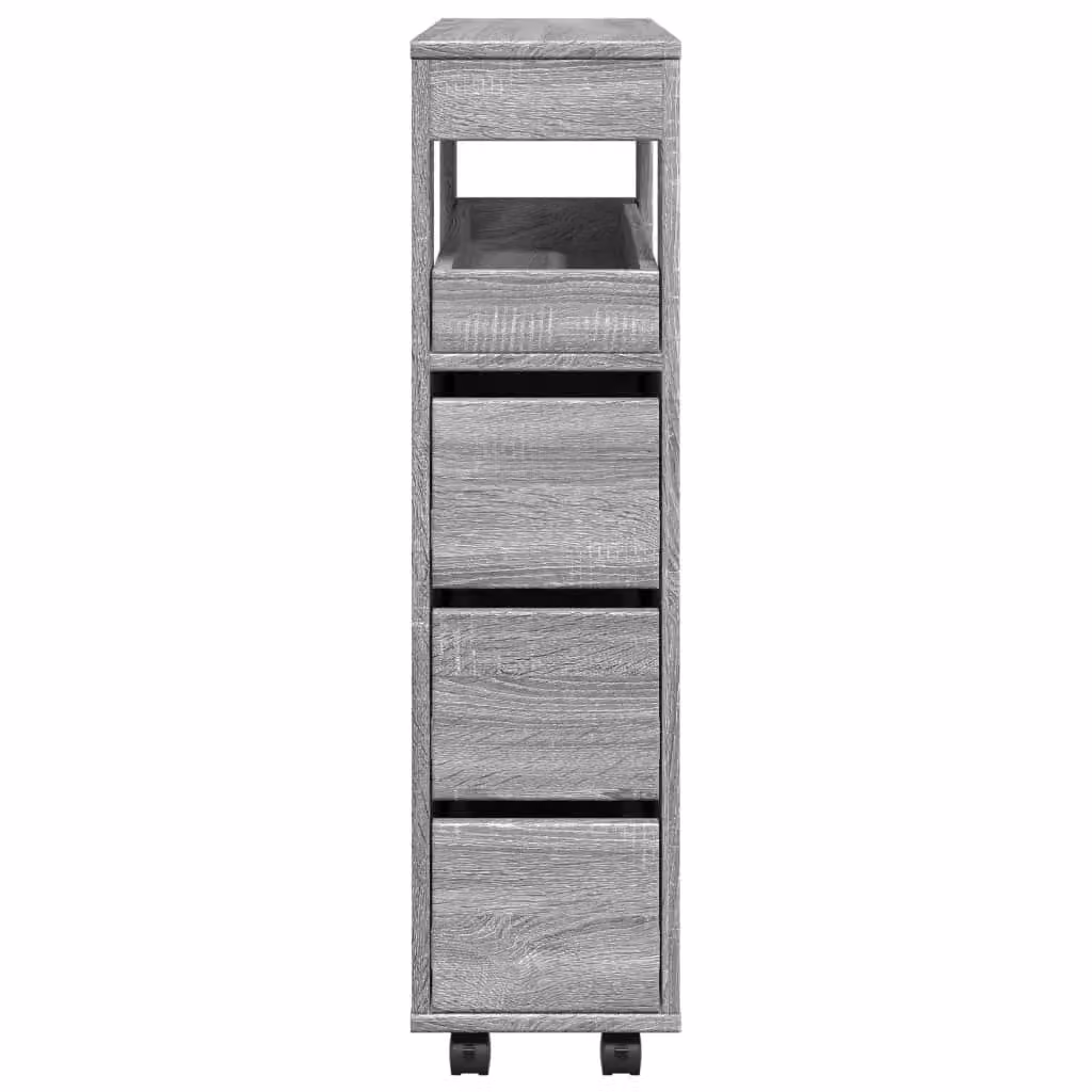 Berkfield Home Narrow Freestanding Bathroom Cabinet with Wheels in Grey – 2