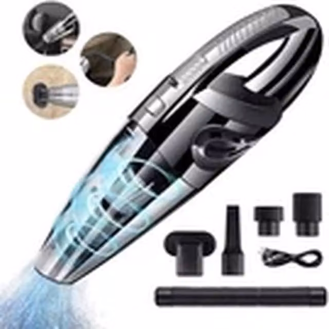 EONLION Rechargeable Cordless Wet and Dry Handheld Vacuum Cleaner in Black with HEPA Washable Filter for Car and Home Use – 1