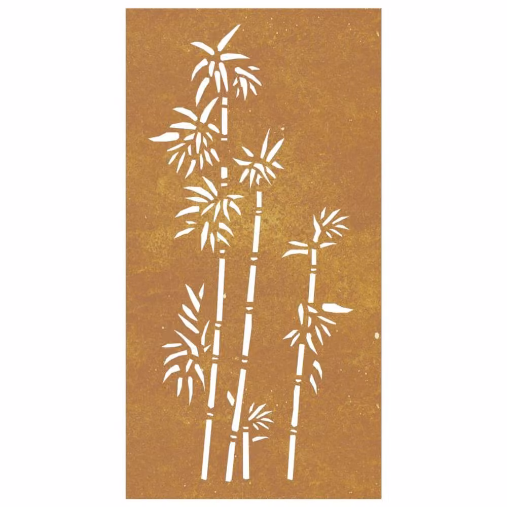 Berkfield Home Garden Brown Corten Steel Floral Wall Decoration, W: 105 cm, H: 55 cm – 3