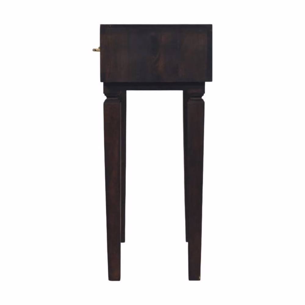 STILVORA Modern Round Mango Wood Console Table in Brown – 6