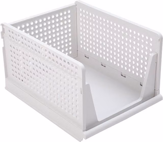 Livingandhome Set of 4 Stackable White Plastic Wardrobe Organiser Drawer Inserts