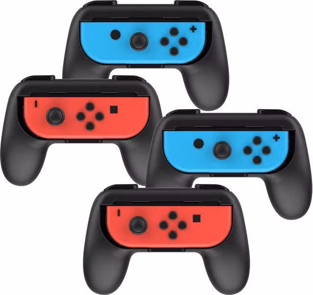Nintendo Switch Joy Con Controller Grip 4 Pack in Black and Multicolour