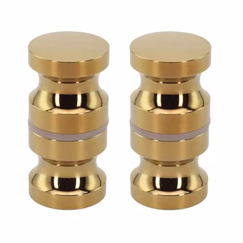 Nes Home Round Brushed Brass Aluminium Shower Door Knob Handle Set of 2 in Gold – 1