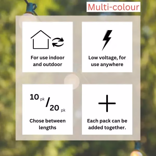 Marco Paul Multicoloured RGB Sphere String Lights, 10m, Mains Powered – 7