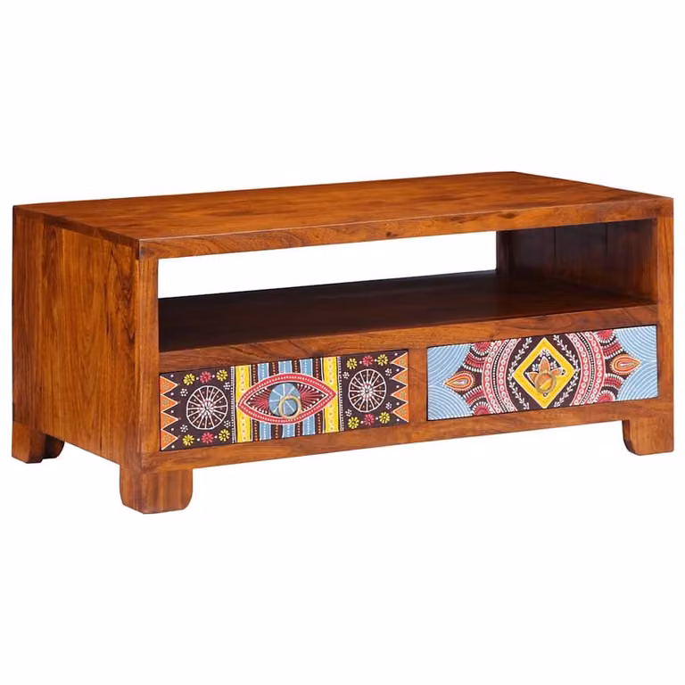 Berkfield Home Sturdy Acacia Wood Coffee Table, Brown, W: 90 cm, D: 50 cm, H: 40 cm