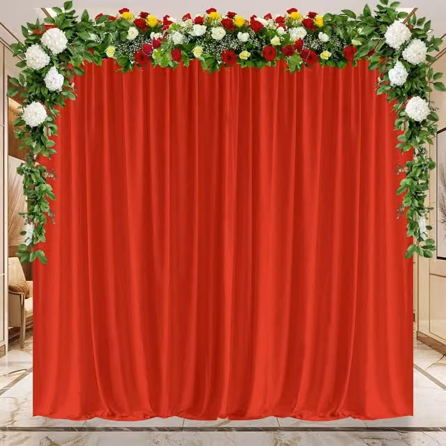 Trimming Shop Red Spandex Backdrop Curtain, W/H: 300 x 300 cm