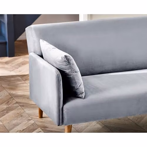 Julian Bowen Andi 3 Seater Fabric Sofa Bed in Grey, H78 x W190 x D84 cm – 3