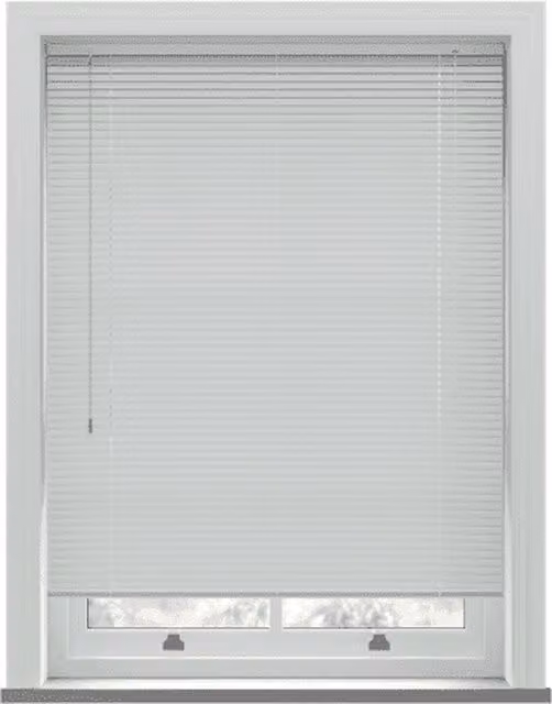 NewEdgeBlinds White PVC Venetian Blind with 25mm Slats, W: 152 cm, H: 105 cm