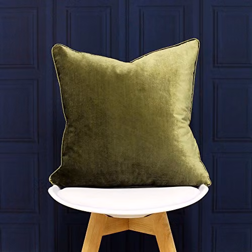 Paoletti Luxe Velvet Square Cushion in Green, W/D/H: 55 x 55 x 55 cm – 2