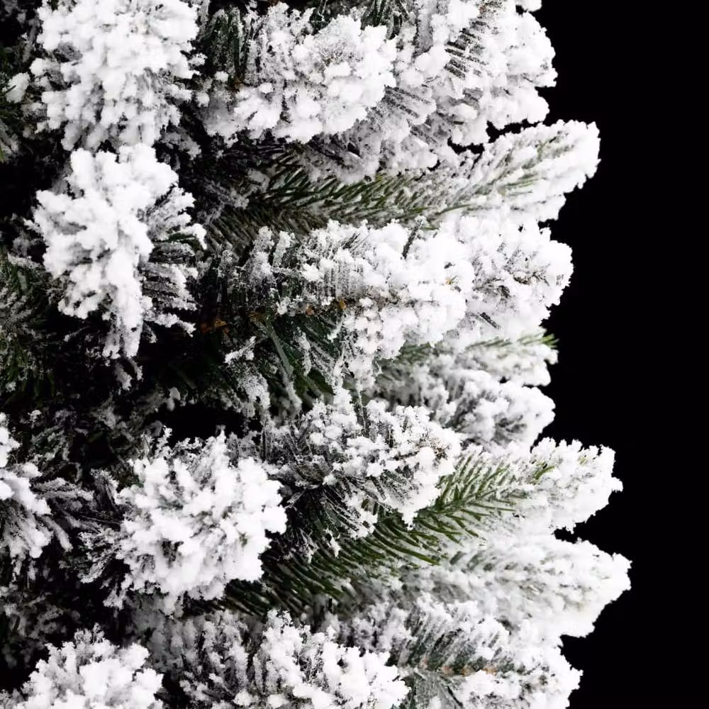Berkfield Home Beautiful Slim Artificial Flocked Christmas Tree in White, Height: 150 cm – 4