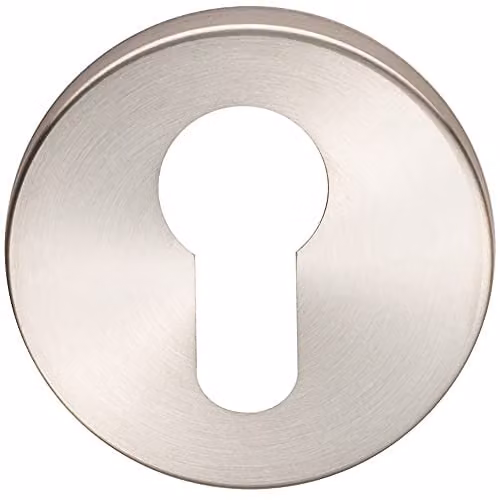 Loops 52mm Euro Profile Open Escutcheon in Silver Stainless Steel with Concealed Fixings