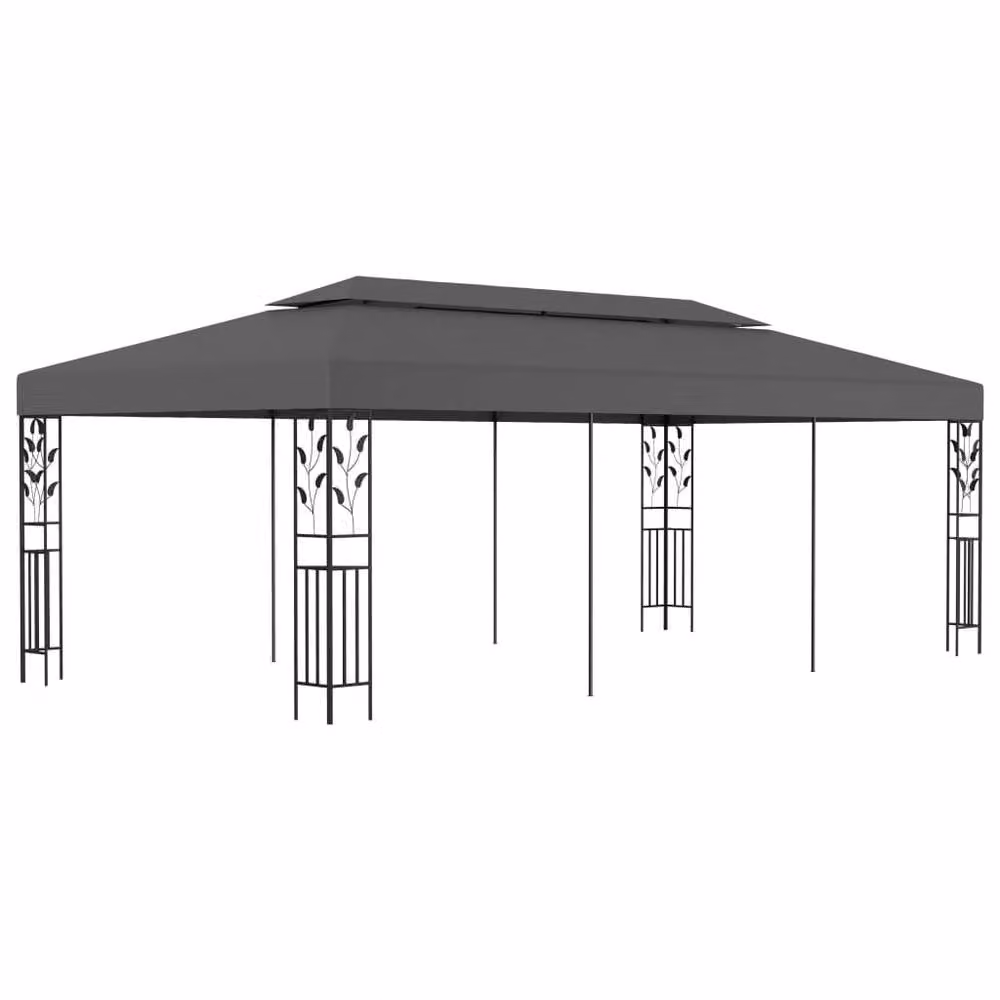 Berkfield Home Anthracite and Black Hip Gazebo W: 600 cm, D: 300 cm, H: 270 cm – 2