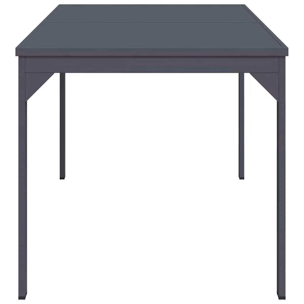Berkfield Home Large Expandable Rectangular Garden Table in Matt Dark Grey Powder Coated Aluminium – 4