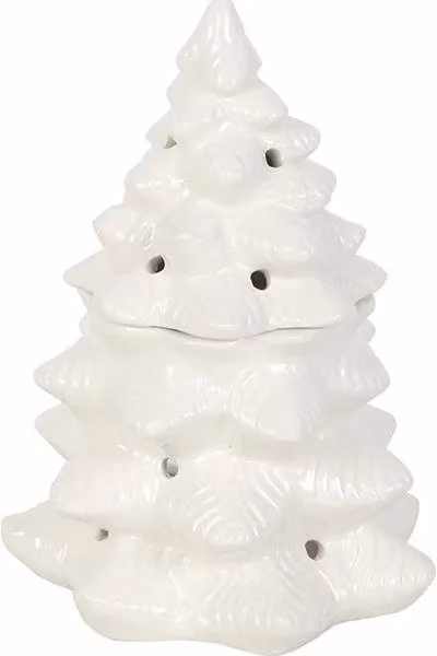 KDMD White and Green Ceramic Fir Tree Oil Burner and Wax Warmer for Tealights – 2