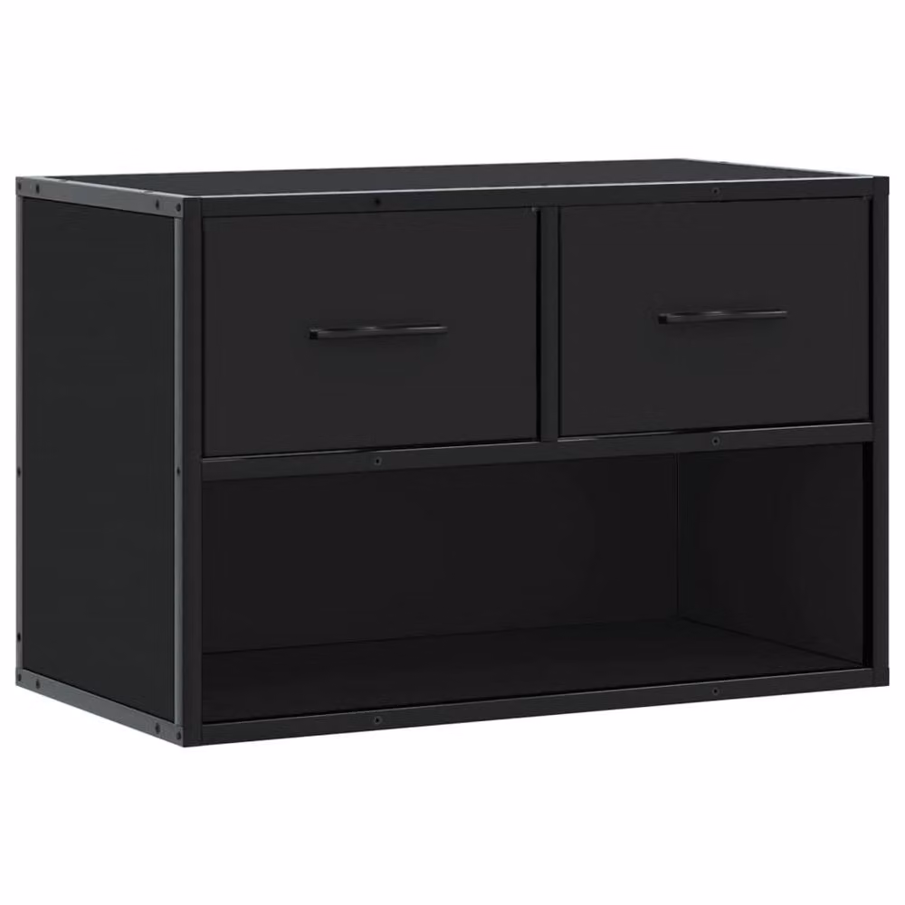 Berkfield Home Modern Black TV Cabinet in MDF and Metal, W/D/H: 60 x 31 x 39.5 cm – 3