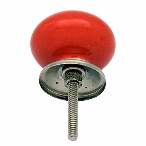 Nicola Spring Polished Red Ceramic Cupboard and Drawer Knobs, Pack of 24 – 2