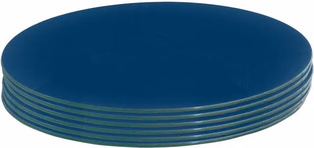 Harbour Housewares Set of 6 Round Blue Glass Placemats, Diameter: 30 cm – 5
