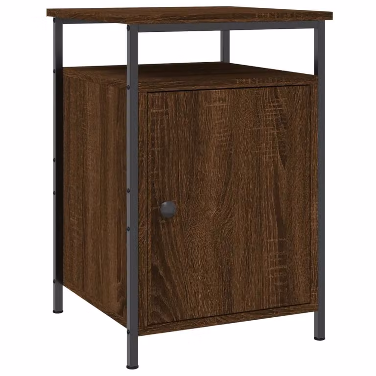 Berkfield Home Brown Oak Bedside Cabinet W/D/H: 40 x 42 x 60 cm