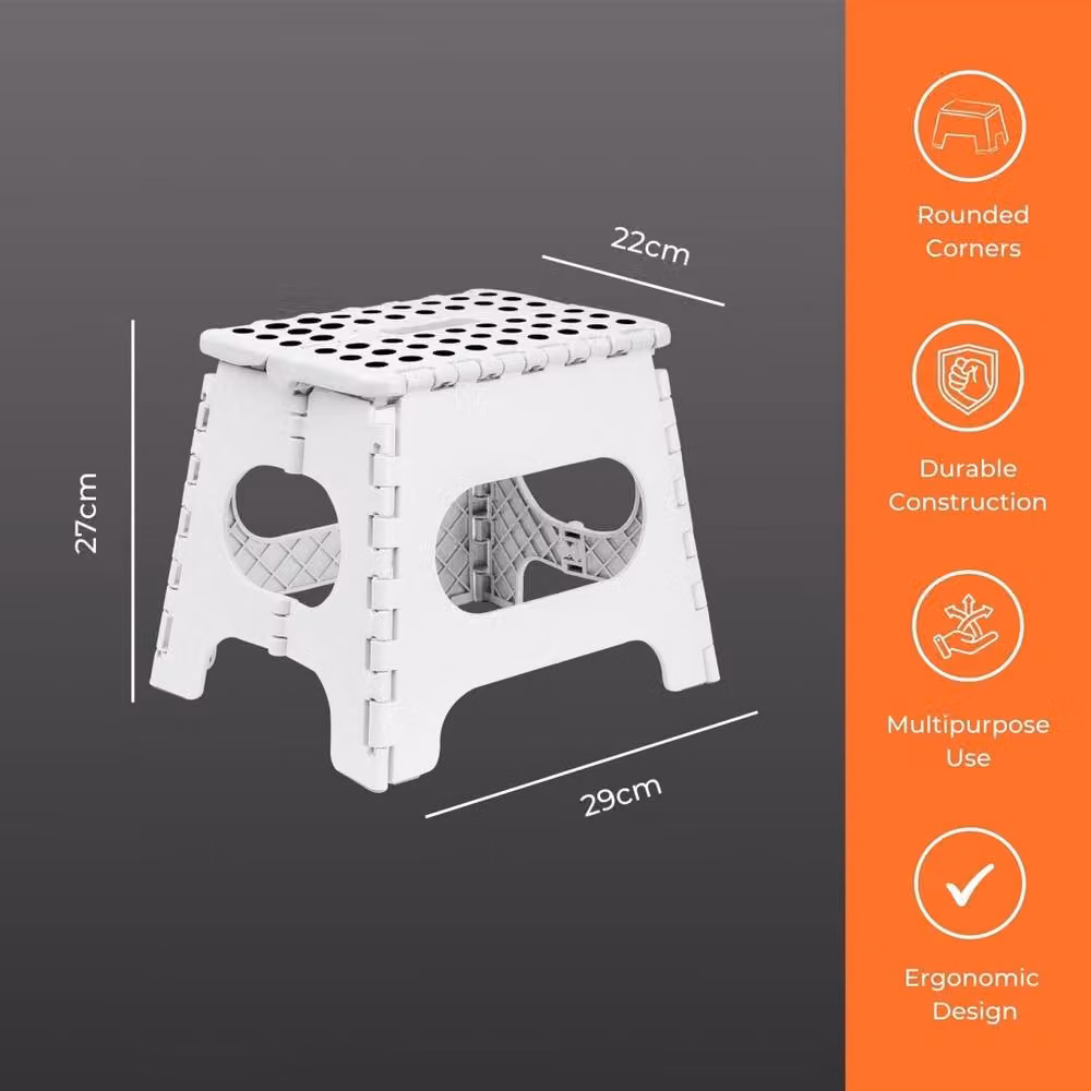 Kelvenix White Heavy Duty Folding Step Stool with Anti Slip Surface – 2
